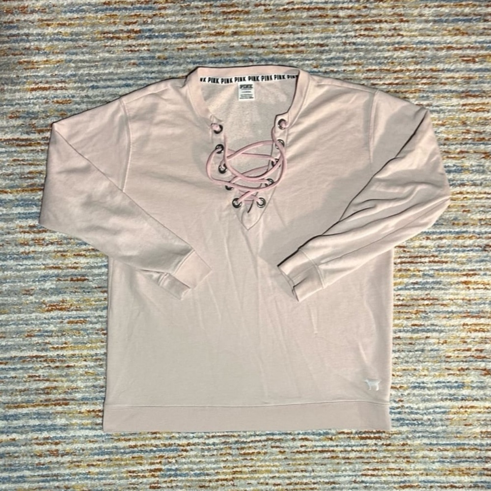 Victoria's Secret Pink Lace-Up Sweatshirt